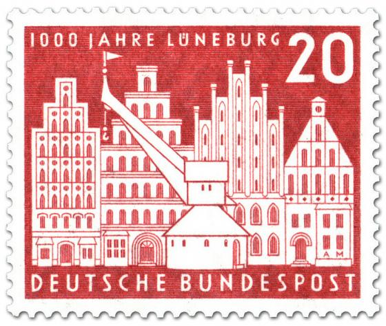 Stamp: Stadt Lüneburg (Baukran und Bürgerhäuser)