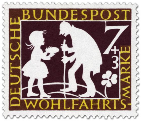 Stamp: Sterntaler: Mädchen und alter Mann (Grimms Märchen)