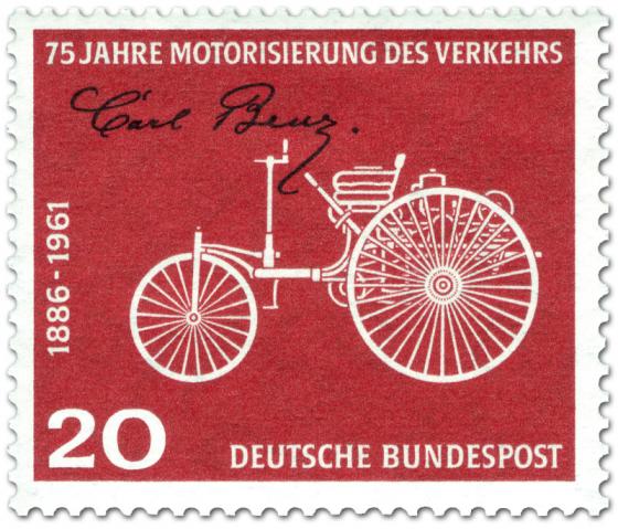 Stamp: Motorwagen von Carl Benz (Motorisierung des Verkehrs)