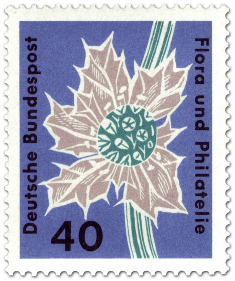 Stamp: Stranddistel (eryngium maritimum umbelliferae)