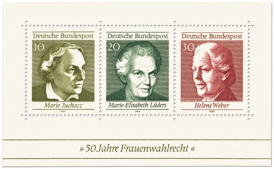 Stamp: 50 Jahre Frauenwahlrecht (Briefmarkenblock)