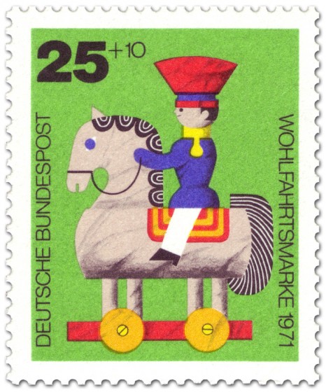 Stamp: Holzspielzeug: Pferd und Reiter