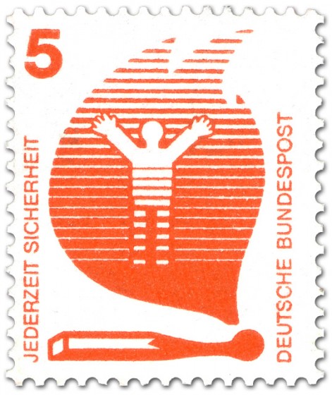 Stamp: Streichholz-Flamme - Feuergefahr