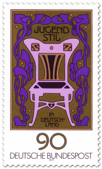 Stamp: Jugendstil Ornamente Stuhl