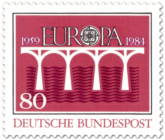 Stamp: Brücke Europamarke (Rot)