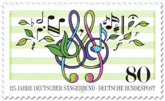 Stamp: Noten, Blätter (Deutscher Sängerbund)