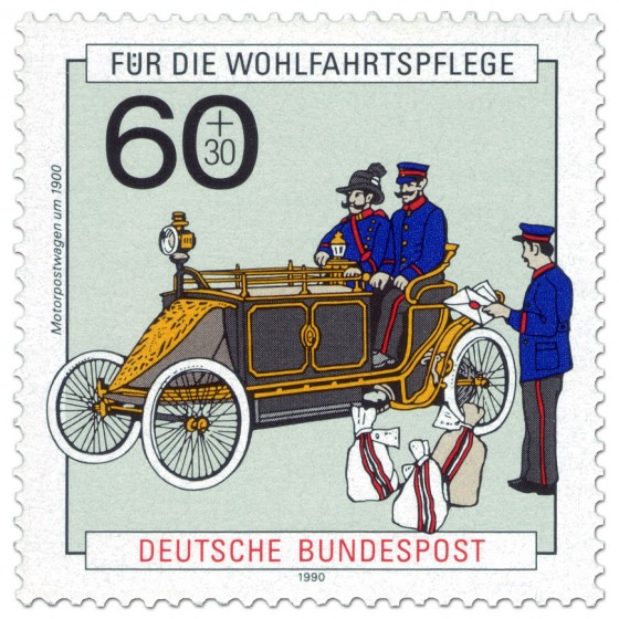 Stamp: Motorpostwagen Oldtimer