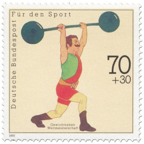 Stamp: Gewichtheber (WM Donaueschingen)